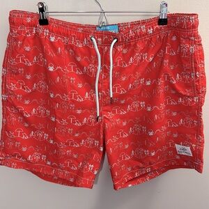 Beach Bros Mens Beach Swim Trunks Hawaiian‎ Tropical Size XXL Nautical Ocean